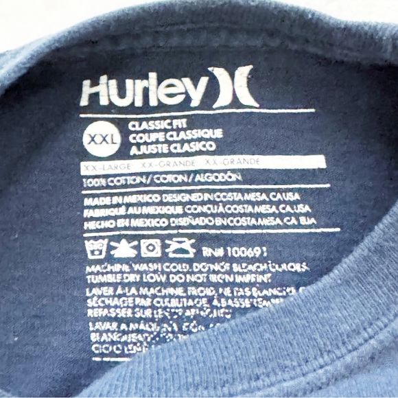 HURLEY Men’s Navy Blue Trademark Graphic T-Shirt XXL - Picture 3 of 4